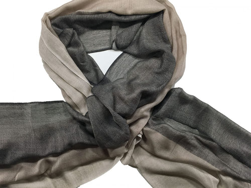 Beige Lightweight Ombre Wool Scarf