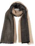Beige Lightweight Ombre Wool Scarf